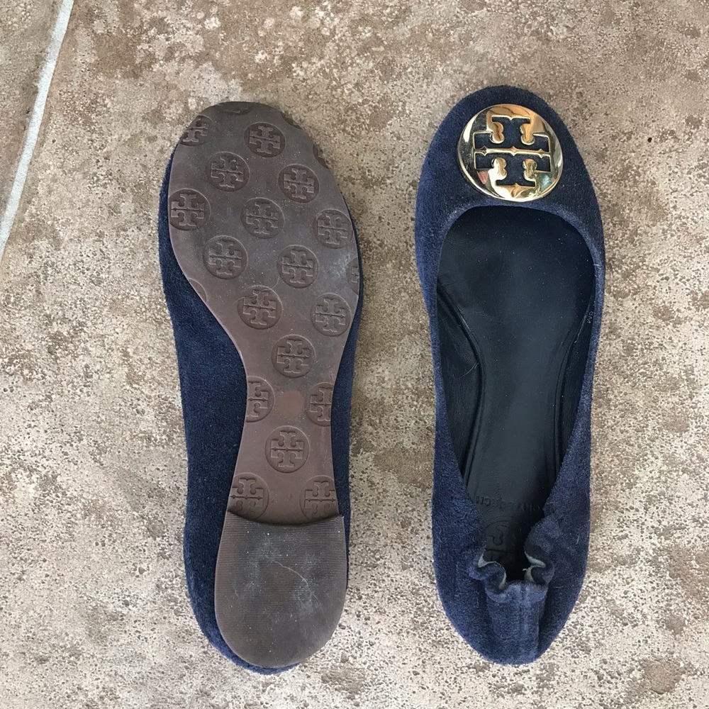 Tory Burch Navy Suede Reva Flat